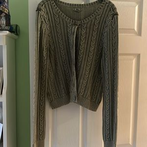 Olive green cropped sweater from American eagle